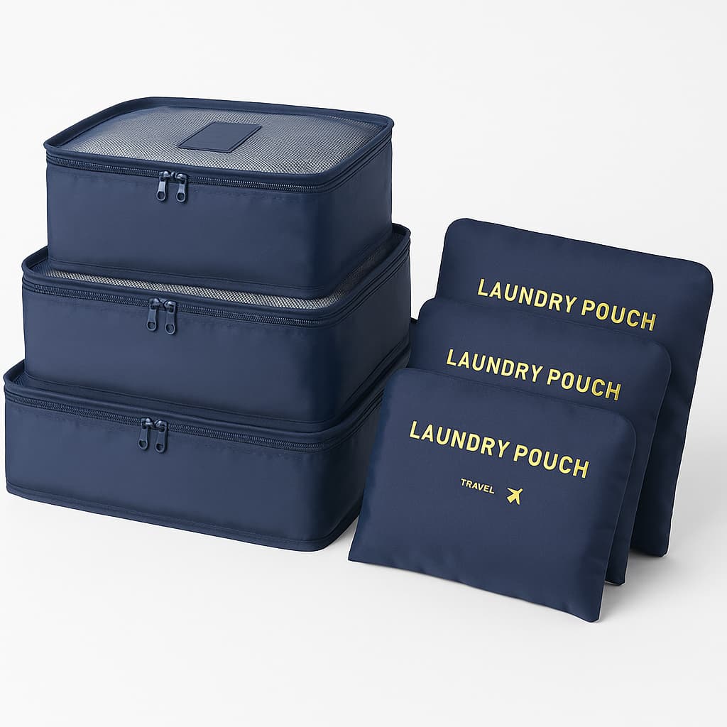 Kit Organizador de Mala 6 Peças – Maximize Espaço, Proteja Roupas e Viaje com Praticidade