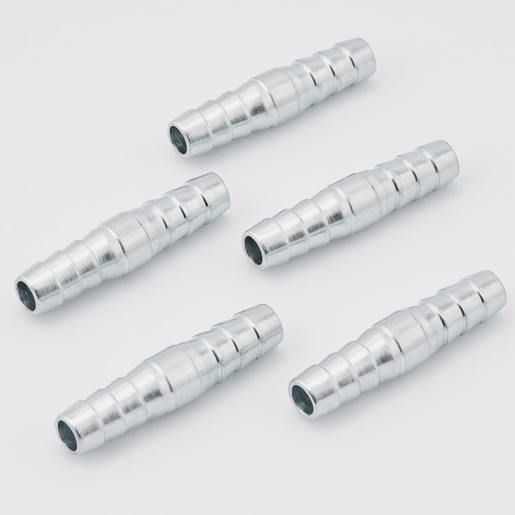 Kit Conector Emenda Reta Aço Para Mangueira Com 5 Peças