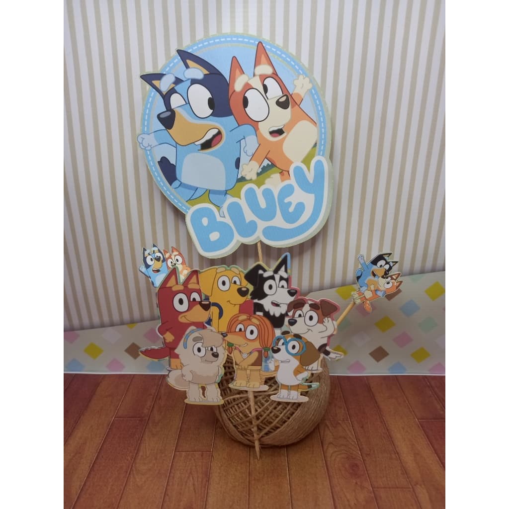 Topo de Bolo Bluey, Topper de bolo Bluey, toper de bolo Bluey