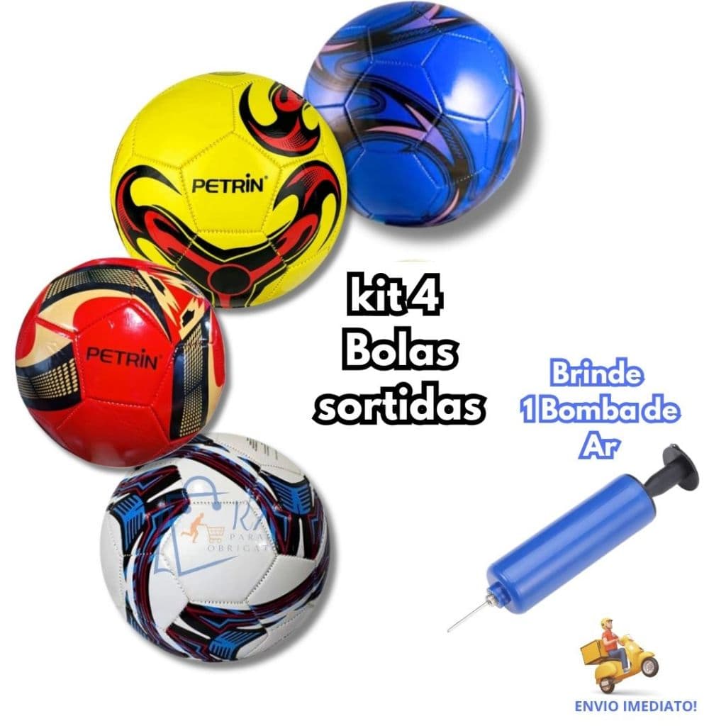 Bola De Futebol Campo+Brinde 1 Bomba Ar Manual Kit De Bolas De Campo Infantil Número 5 Bola De Couro Sintético Costurada