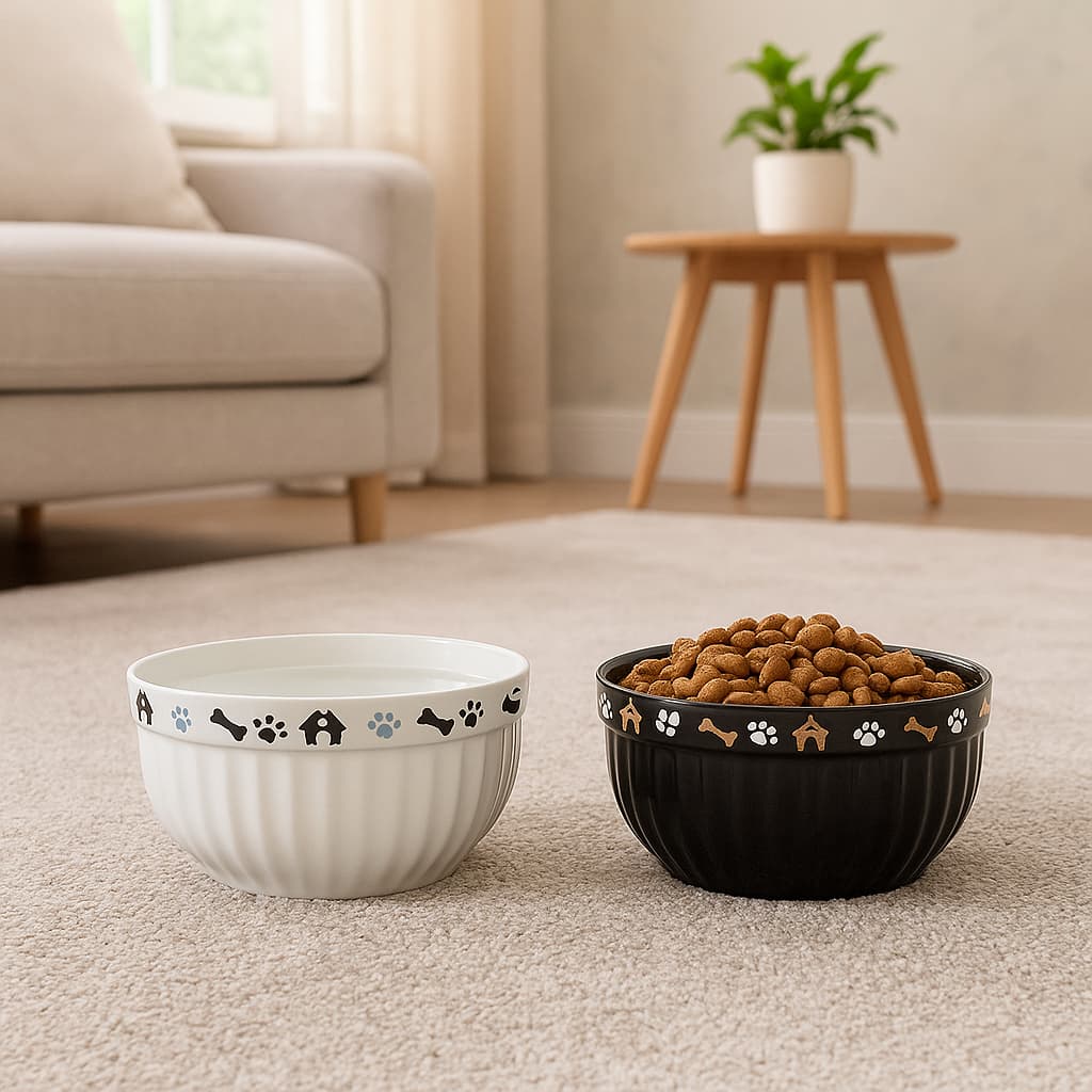 Comedouro Cachorro Porcelana Pet 480ml Pote Ração Cerâmica Resistente Fácil Limpeza Dog Durável