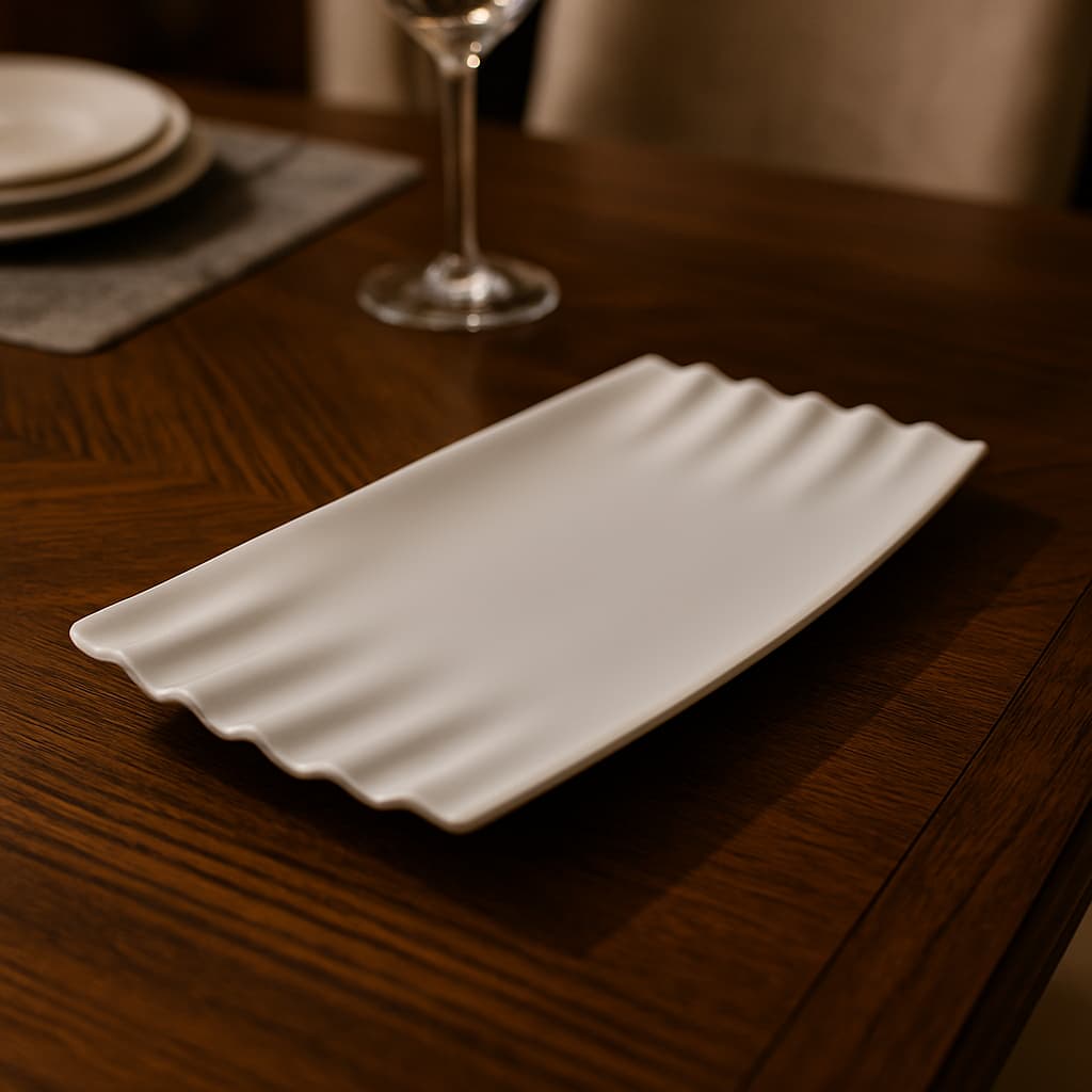 🍽️ Travessa de Porcelana Retangular – Elegância e Versatilidade (Item 18)
