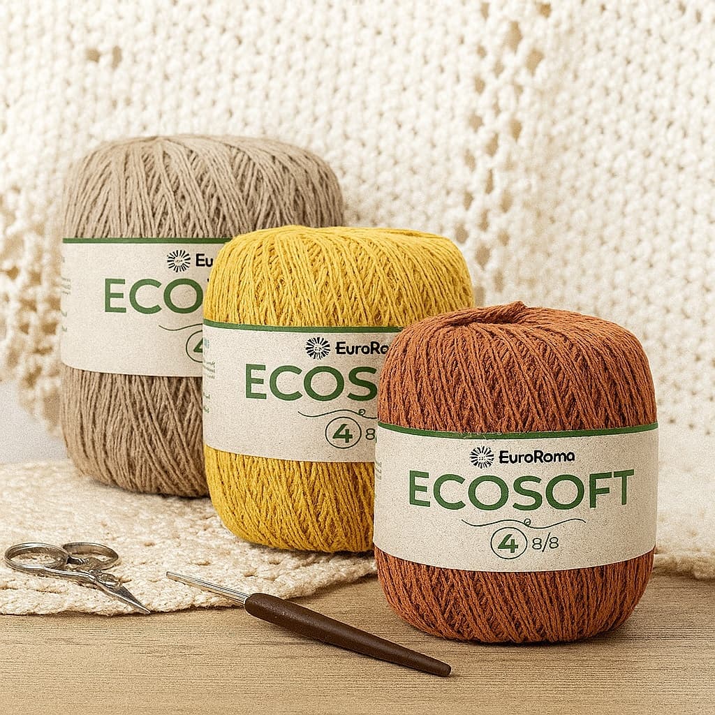Barbante EuroRoma Ecosoft Número 4 - 300g / 483 metros - Crochê, Amigurumi, Artesanato