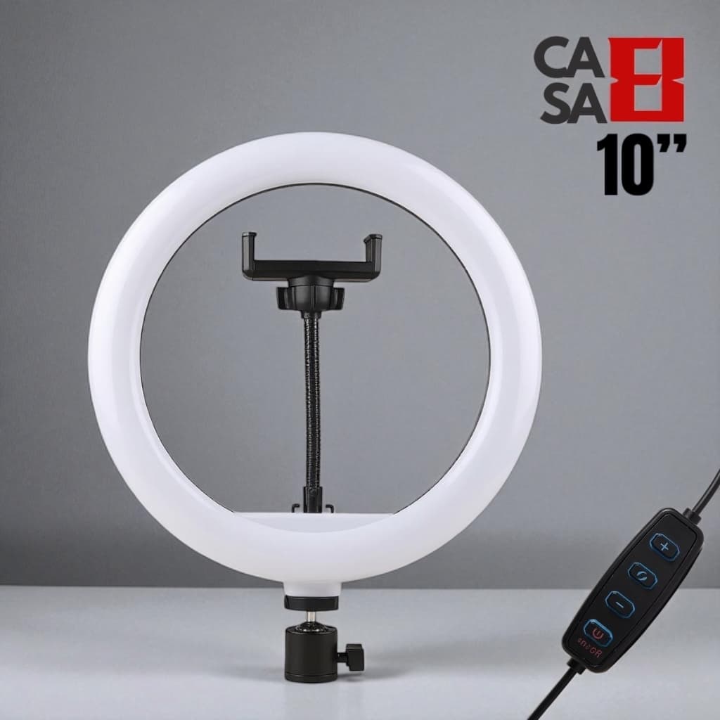 Ring Light 10 Polegadas LED com Suporte para Celular, Vídeo e Maquiagem