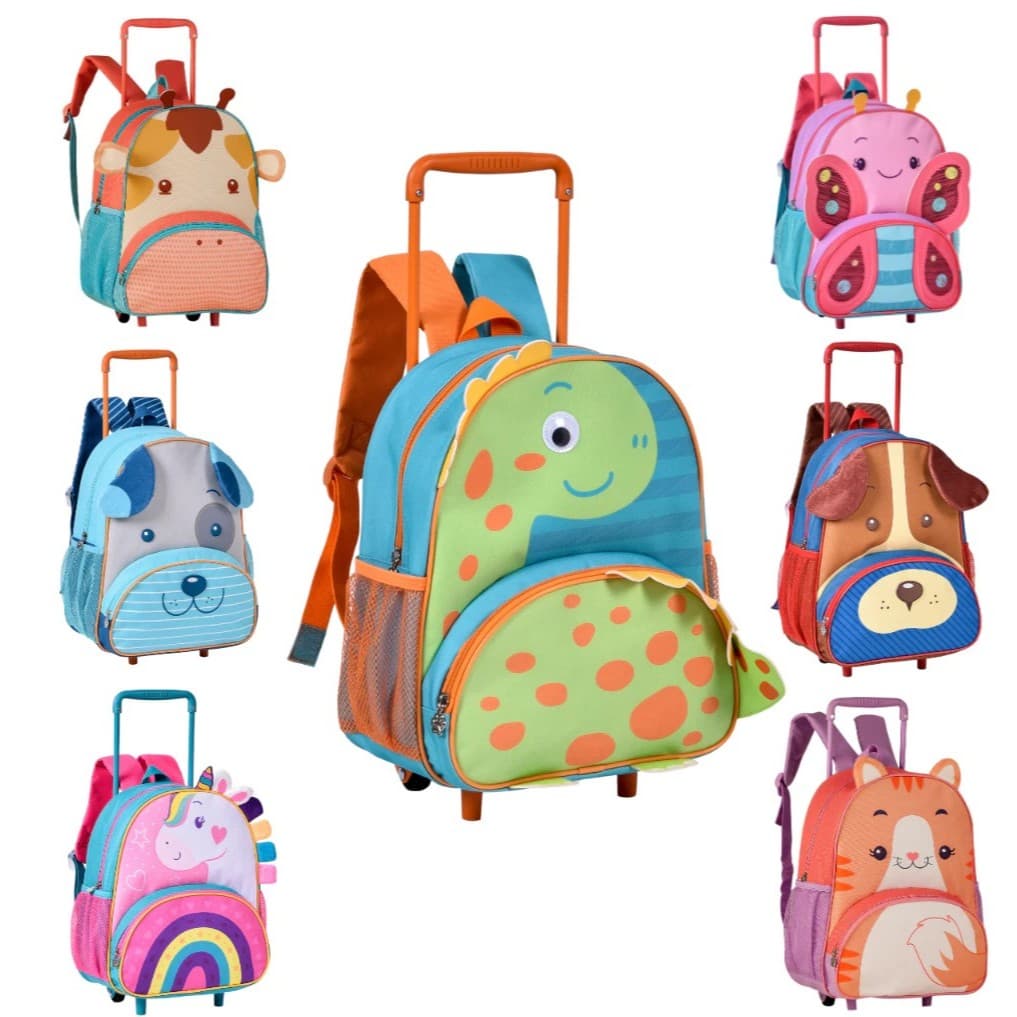 Mochila Escolar Infantil Com Rodinhas Clio Pet's alças nas costas alça de mão duráveis e resistente