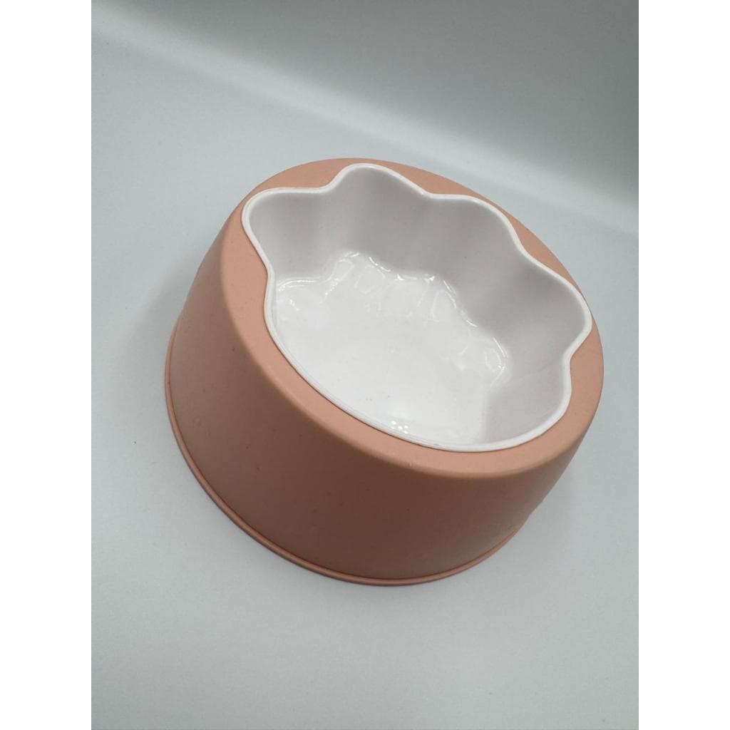 Comedouro/Bebedouro para Pet Cão ou Gato | Rosa e Branco | Capacidade: 300 ml