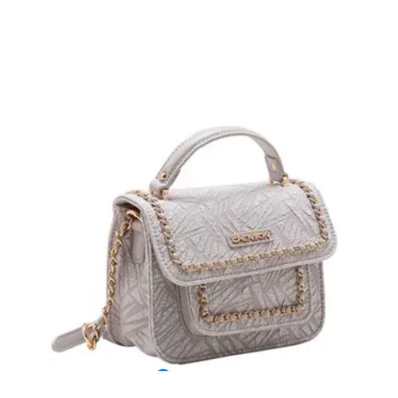 Bolsa Feminina Elegance Transversal Chenson 3483635 Nude e Cinza