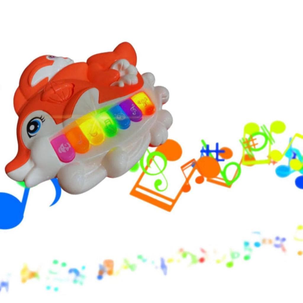 Piano Teclado Golfinho Musical Infantil Bebê Educacional Com Luz