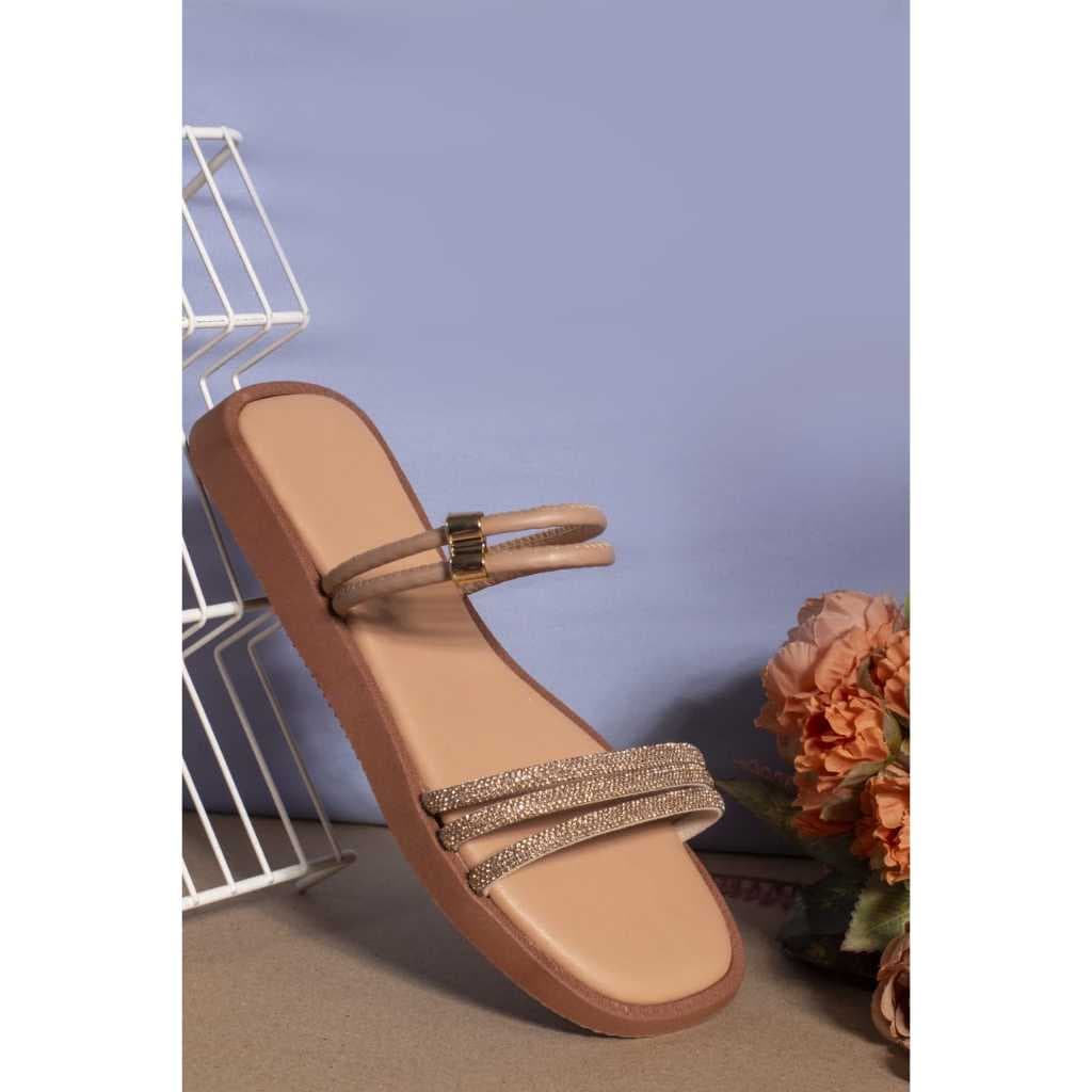 Sandalia Feminina Flat Rasteira Modelo Lançamento 2 Modos De uso Promoção