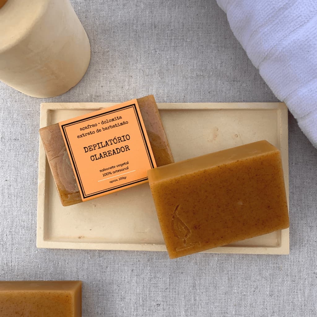 Sabonete Açafrão e Dolomita 100g | Reduz Foliculite E Manchas | Uniformiza o Tom da Pele | Hidratante Artesanal Vegano