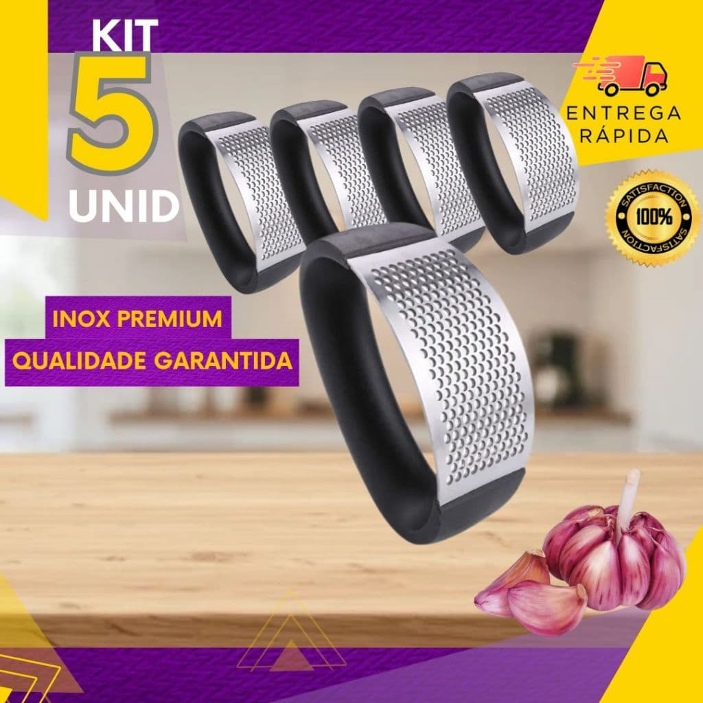 5, 3 ou 2 un - Amassador Triturador Espremedor De Aço Inox Alho Legume Batata Purê Multiuso
