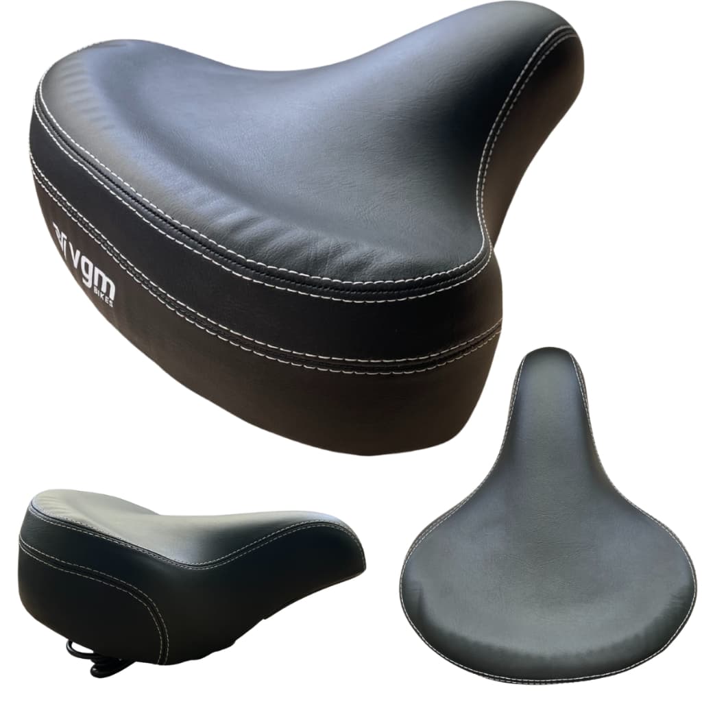 Selim 2 Molas Retro Passeio Banco Bike Bicicleta Beach  Largo Confortavel Preto