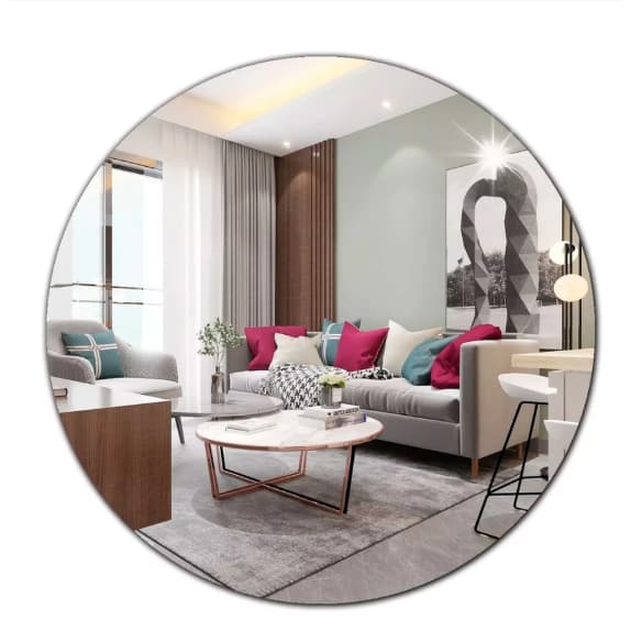 Espelho Redondo 60cm Lapidado Decorativo Premium Banheiro Sala Quarto Parede