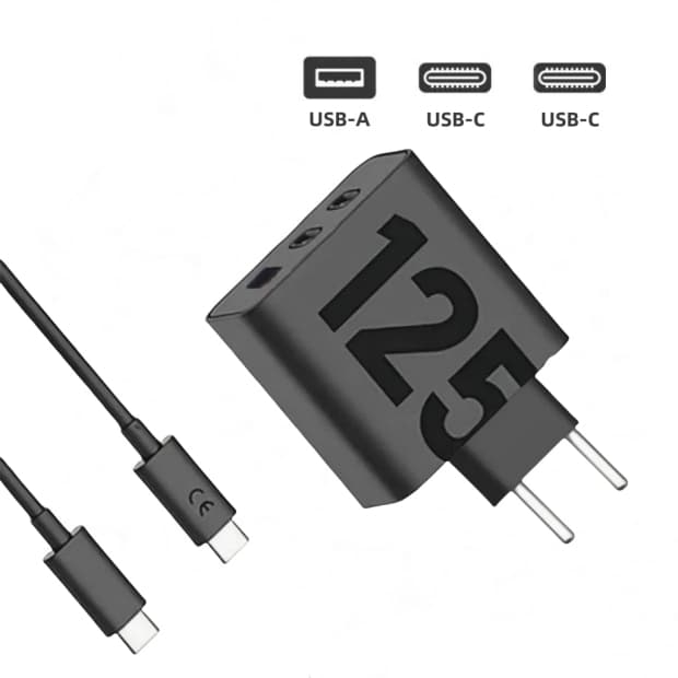 Kit Carregador De Power 125W/68W/50W/30W Tipo-C/Tipo-A --Cabo Tipo-C Para Tipo-C (M**1i/2i/3i）