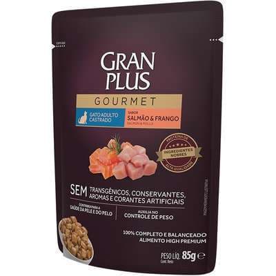 Kit 5 Sachês para Gatos Gran Plus Gourmet 85g