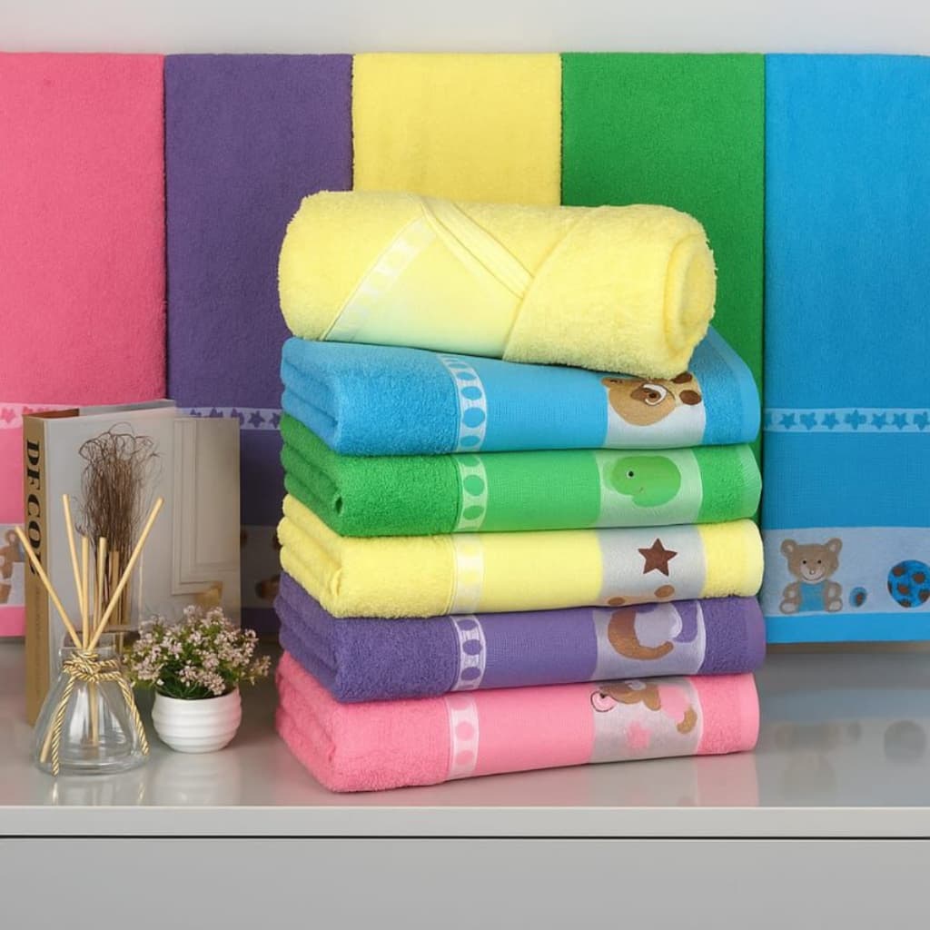 Kit2 Toalha De Banho Infantil Com Desenhos Kids 100% Algodão 70cm x 1,10m