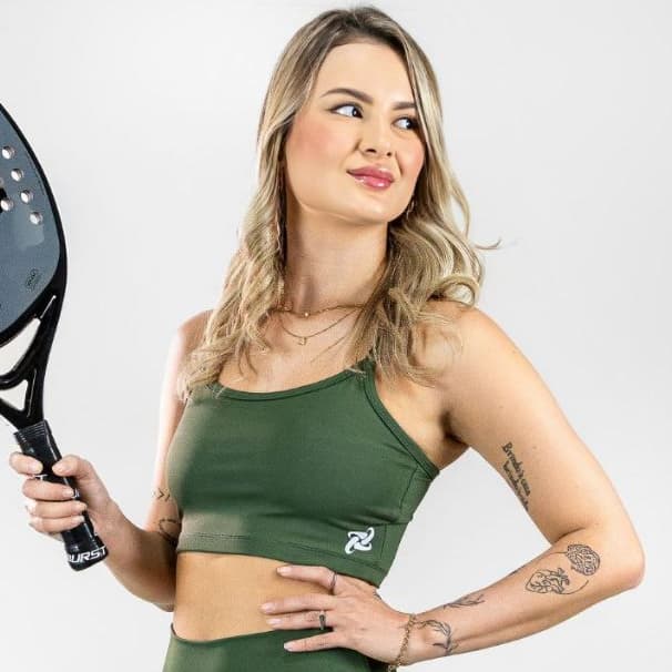 Top Fitness Poliamida Burst Alça Fina Camada Dupla Beach Tennis Academia Padel Zero Transparência