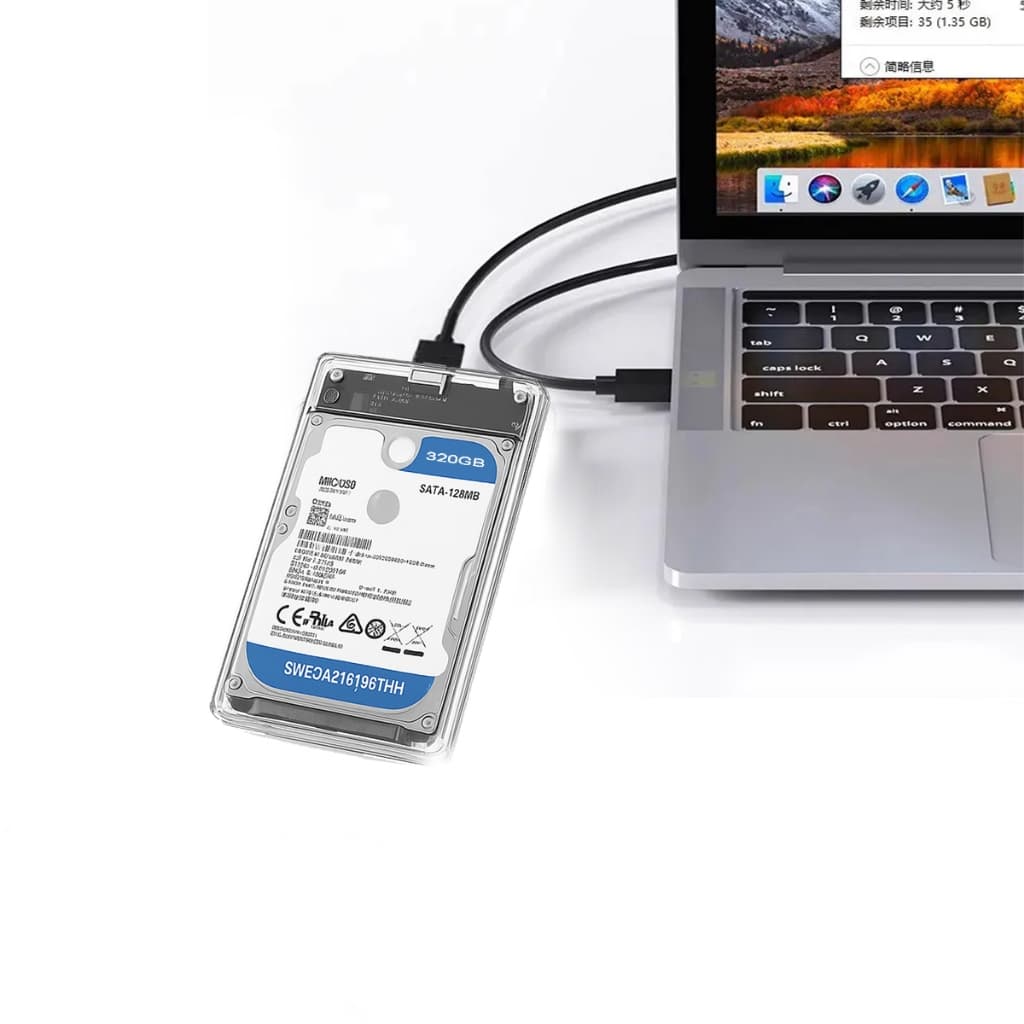 HD Externo 320GB Slim USB 3.0 SATA 2.5” Transparente – Compatível com PC, Notebook e PS4