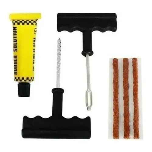 Kit Completo Para Reparo De Furos Em Pneus Com  8 Peças