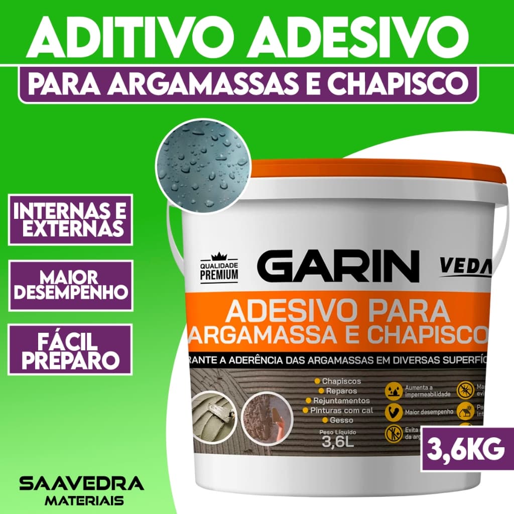 Bianco Adesivo Aditivo Argamassa Chapisco Garin 3,6L