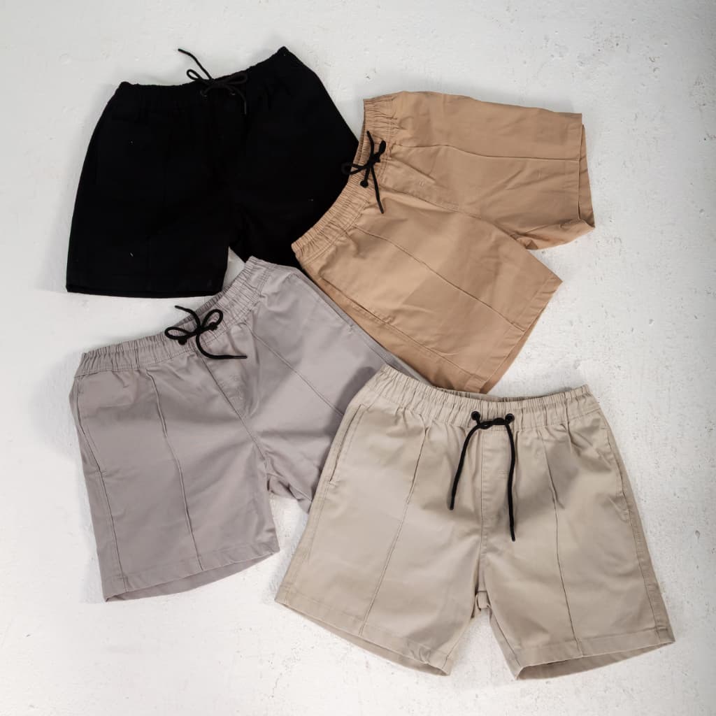 Short Mauricinho Masculino Sarja com Lycra Casual Cós Elástico Haryn