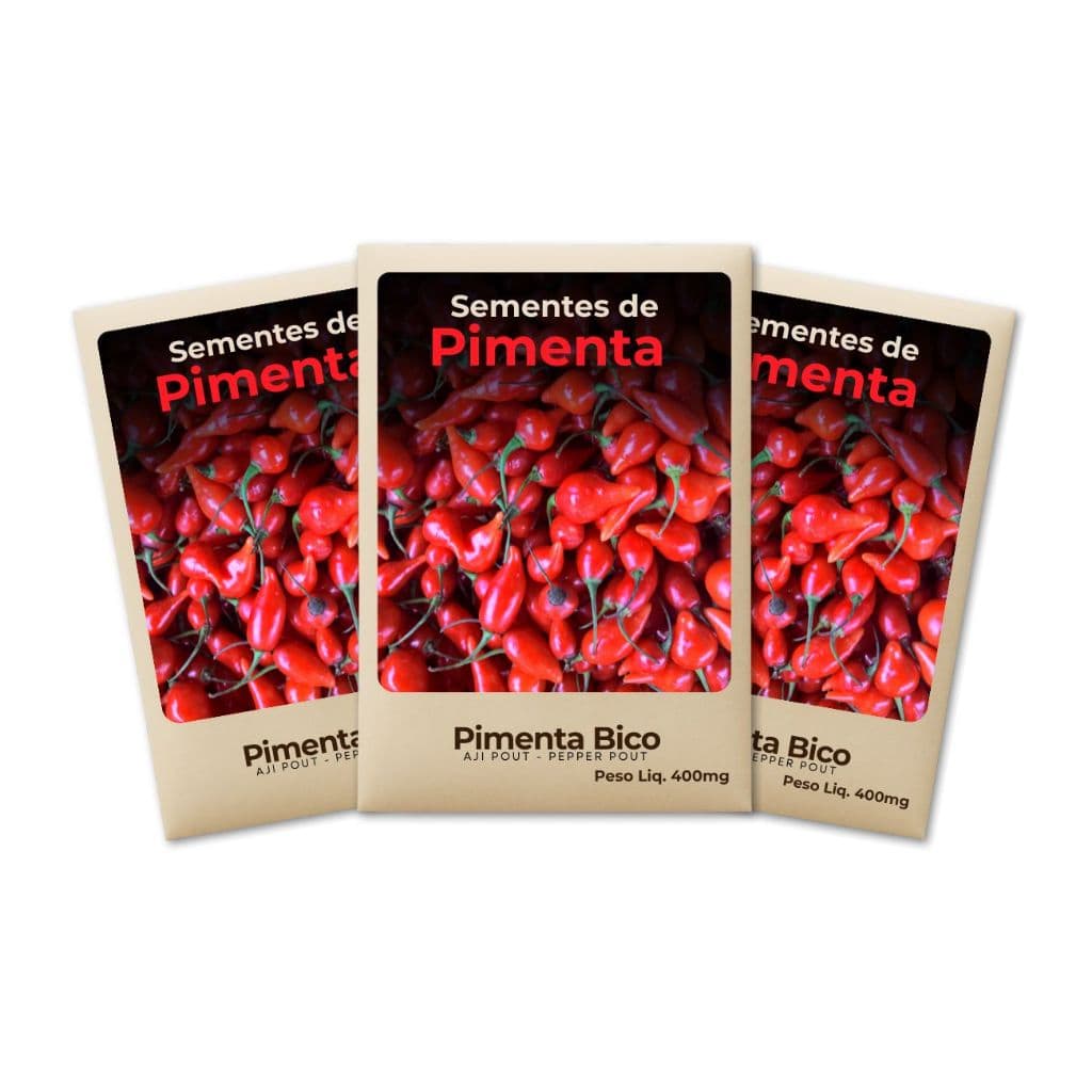 Semente Pimenta Biquinho Vermelha - 100% Pura e Ideal para Horta Caseira - Combo 3un