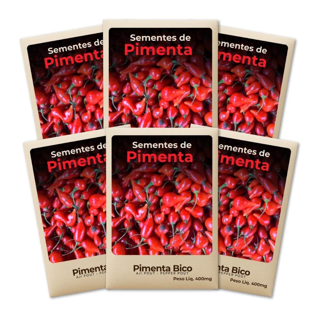 Semente Pimenta Vermelha de Bico - Qualidade garantida p/ Horta Urbana - Kit 6un