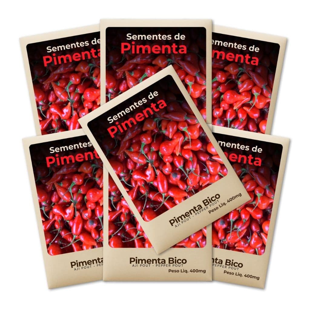 Semente Pimenta Biquinho Vermelha + Ideal para Vasos e Hortas Verticais - Combo 7un
