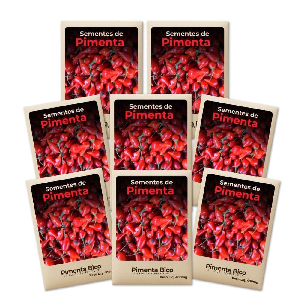 Semente Pimenta Vermelha de Bico - 100% Pura e Ideal para Horta Caseira - Kit 8un