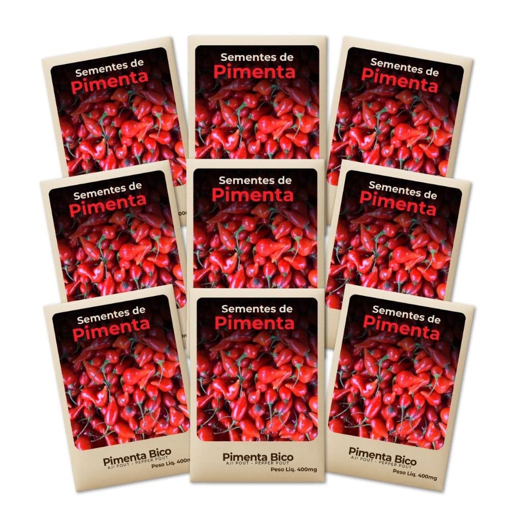 Semente Pimenta Vermelha de Bico - 100% Pura e Ideal para Horta Caseira - Kit 9un