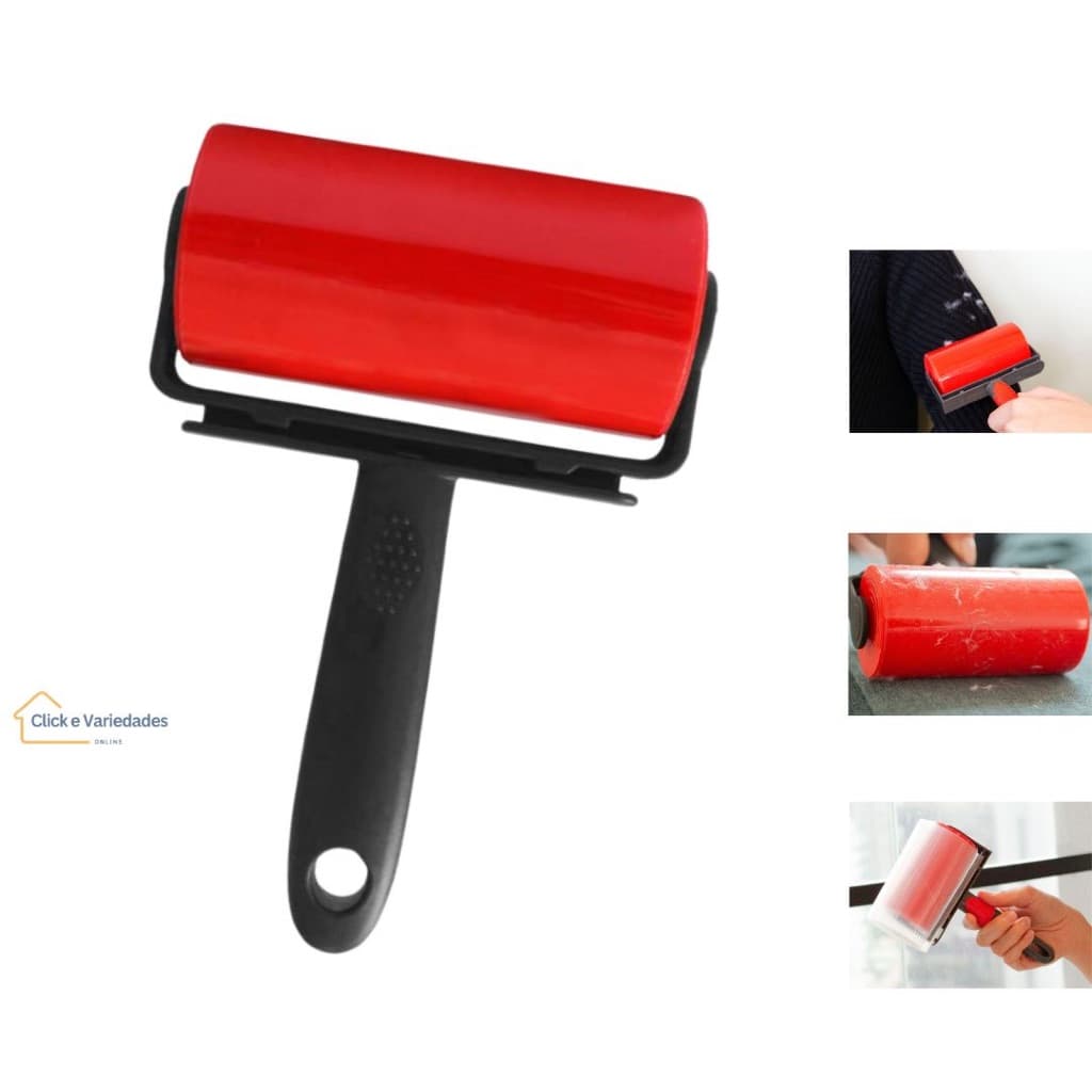 Rolo Adesivo Lavável  Vermelho/ Cinza