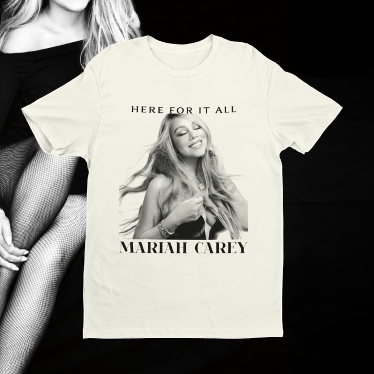 CAMISETA MARIAH CAREY HERE IT FOR ALL COVER (100% ALGODÃO)