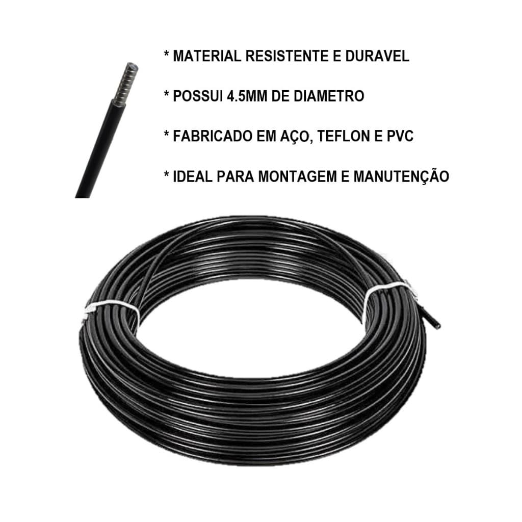Conduíte para Freio e Câmbio de Bicicleta Preto teflonado de 4.5mm  Ideal para Montagem e Manutenção