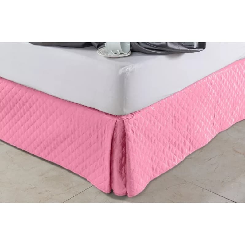 Saia Box CASAL 30cm Altura Matelassê Ultrassônico (Modelo Lençol com caimento de saia)