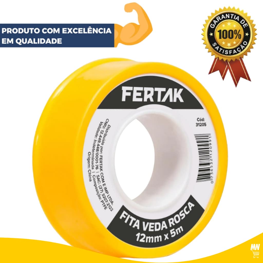 Fita Veda Rosca Profissional Hidráulica Vedação Cano Torneiras Original Envio Imediato