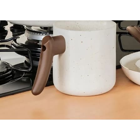 Leiteira Fervedor por indução, antiaderente, vanilla, revestimento cerâmico,