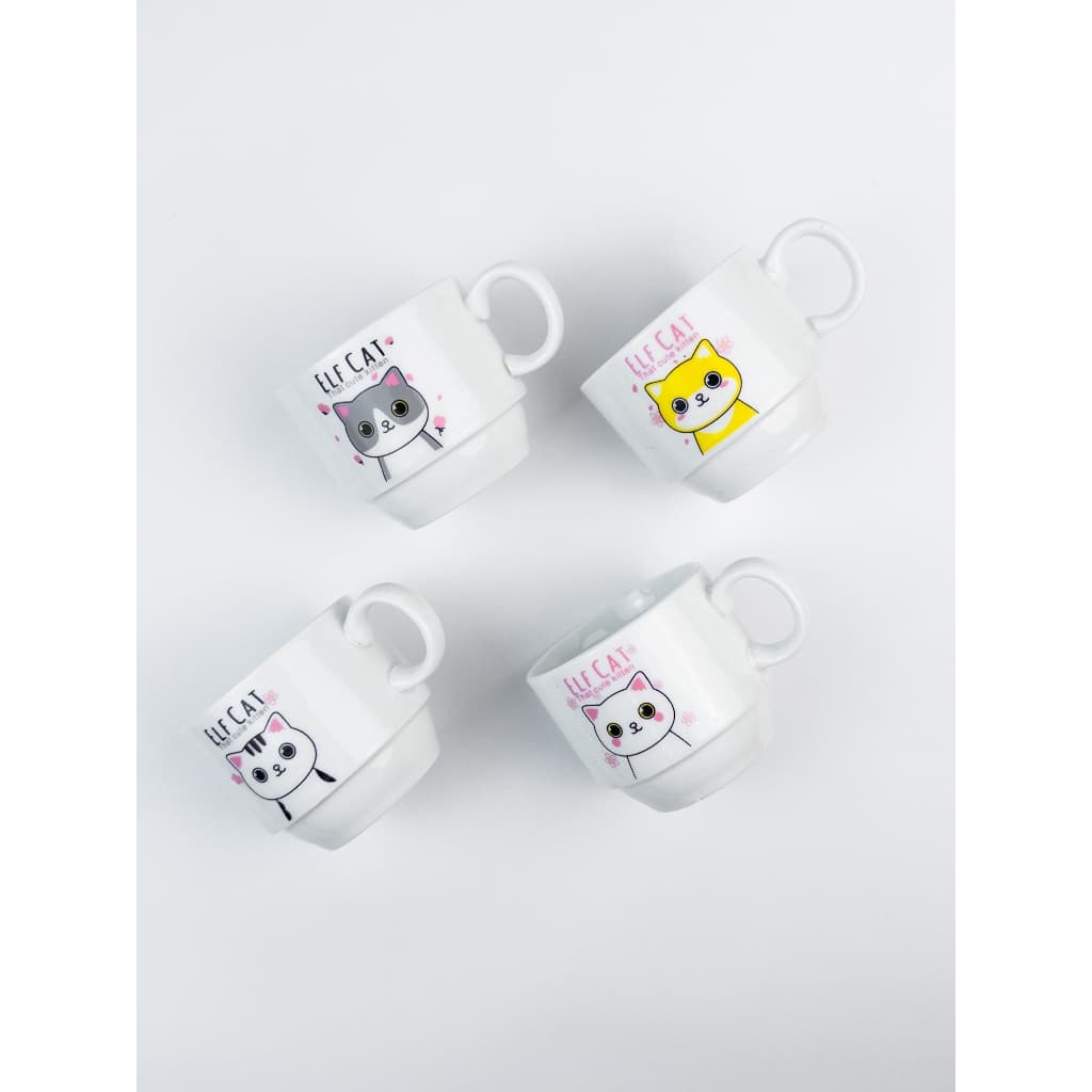Jogo De Xícaras Café Chá Com Suporte Kit 4 Canecas 155ml