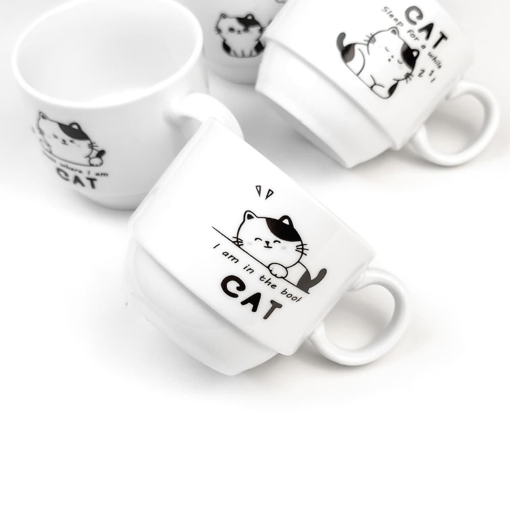 Jogo De Xícaras Café Chá Com Suporte Kit 4 Canecas 160ml
