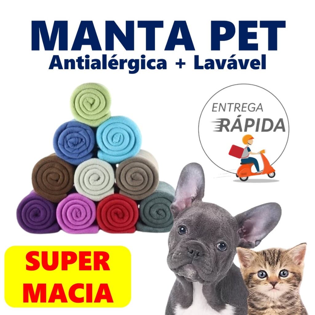 Manta Pet Super Confortável Para Cães E Gatos 1,10 x 0,90 - Antialérgica + Lavável