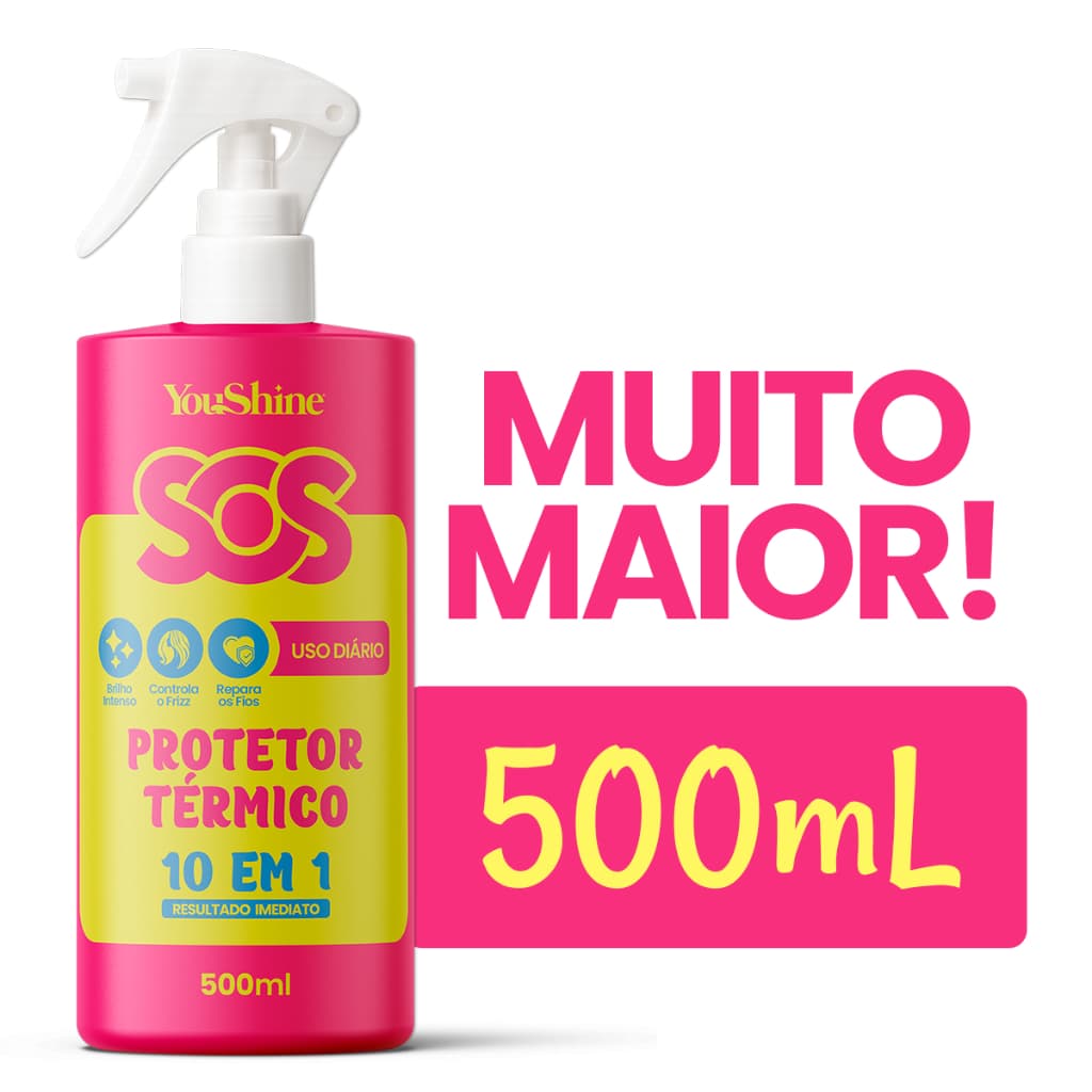 Protetor Termico 10 em 1 Spray Capilar SOS YouShine 500mL Defrizante Finalizador