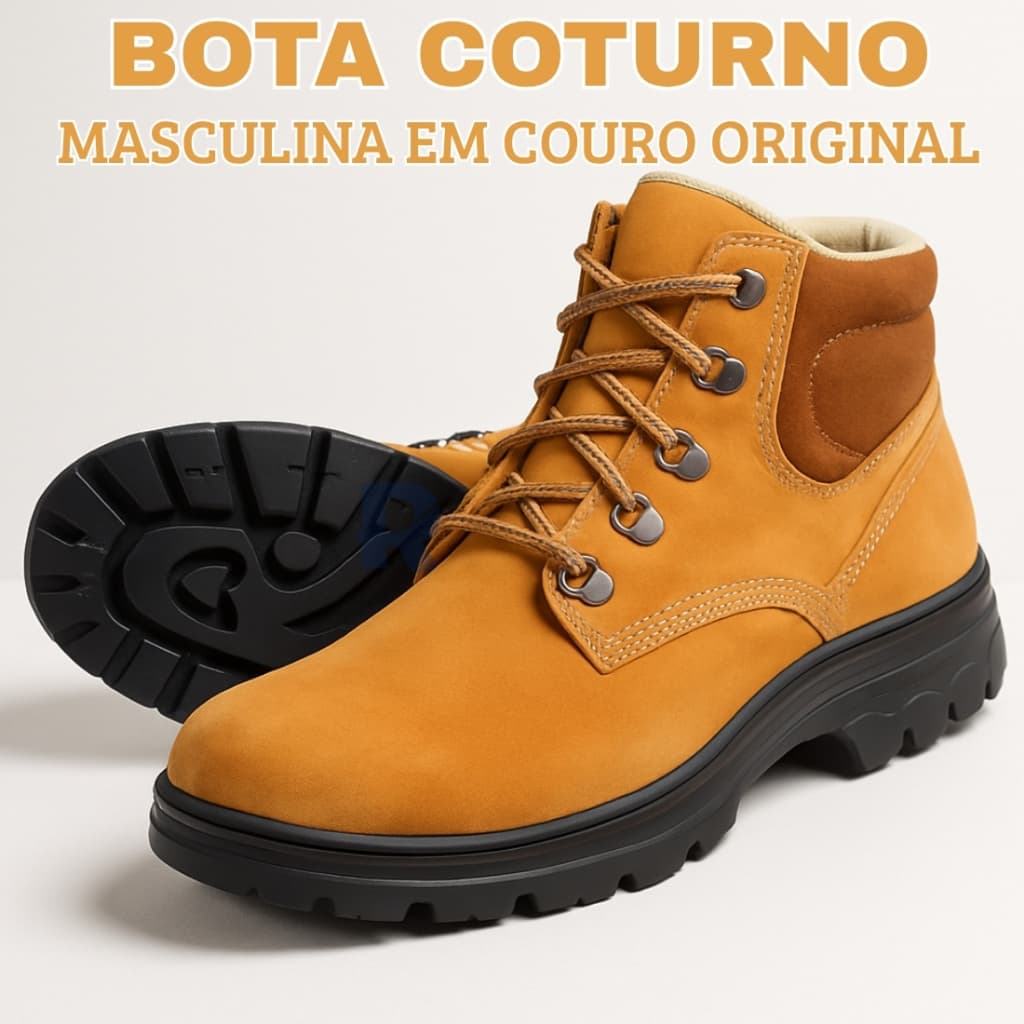 Bota Coturno em Couro Camurça – Conforto, Resistência e Solado Antiderrapante CA: 43517