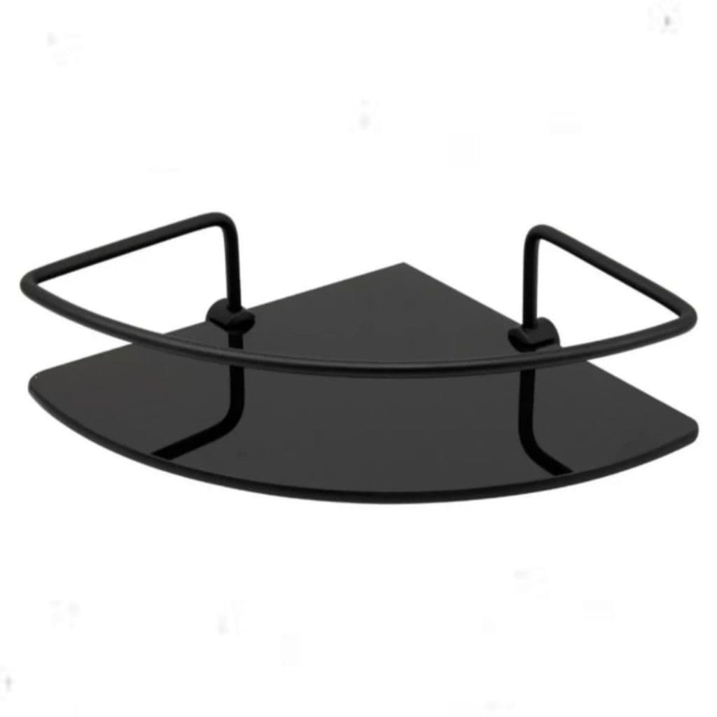 Porta Shampoo Suporte De Banheiro Preto Fosco Canto Organizador De Box de Banheiro