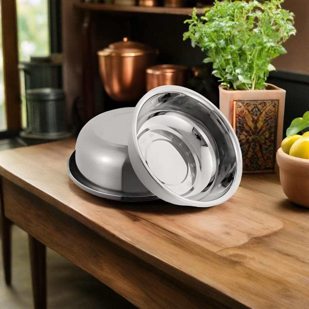 Kit com 2 Bowl Inox - Tamanhos P, M, G e GG - Ideal para Saladas, Sushis e Sobremesas