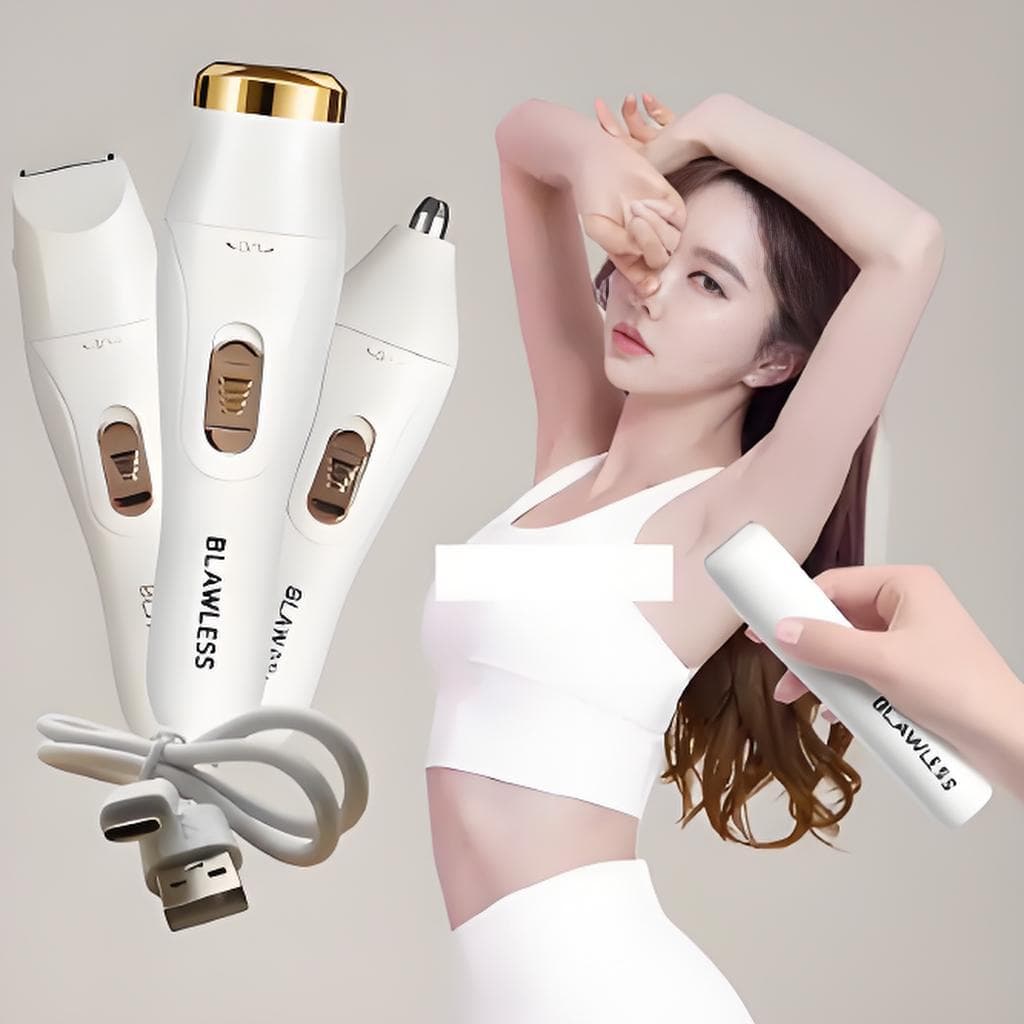 Depilador Eletrico 3 em 1 Indolor Portatil Remocao Pelos Facial USB -M1