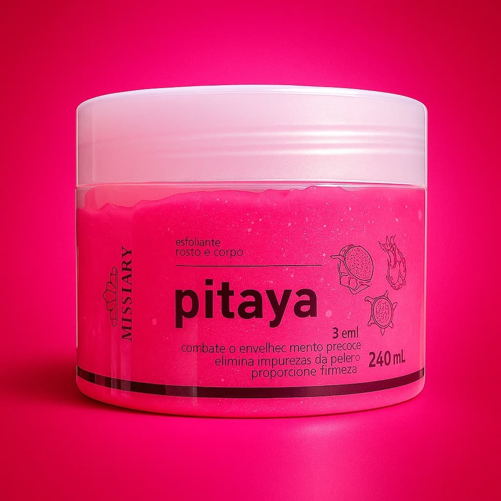 esfoliante corporal Miss Lary Pitaya 240ml – Rosto e Corpo com Perfume Exótico e Hidratação Power
