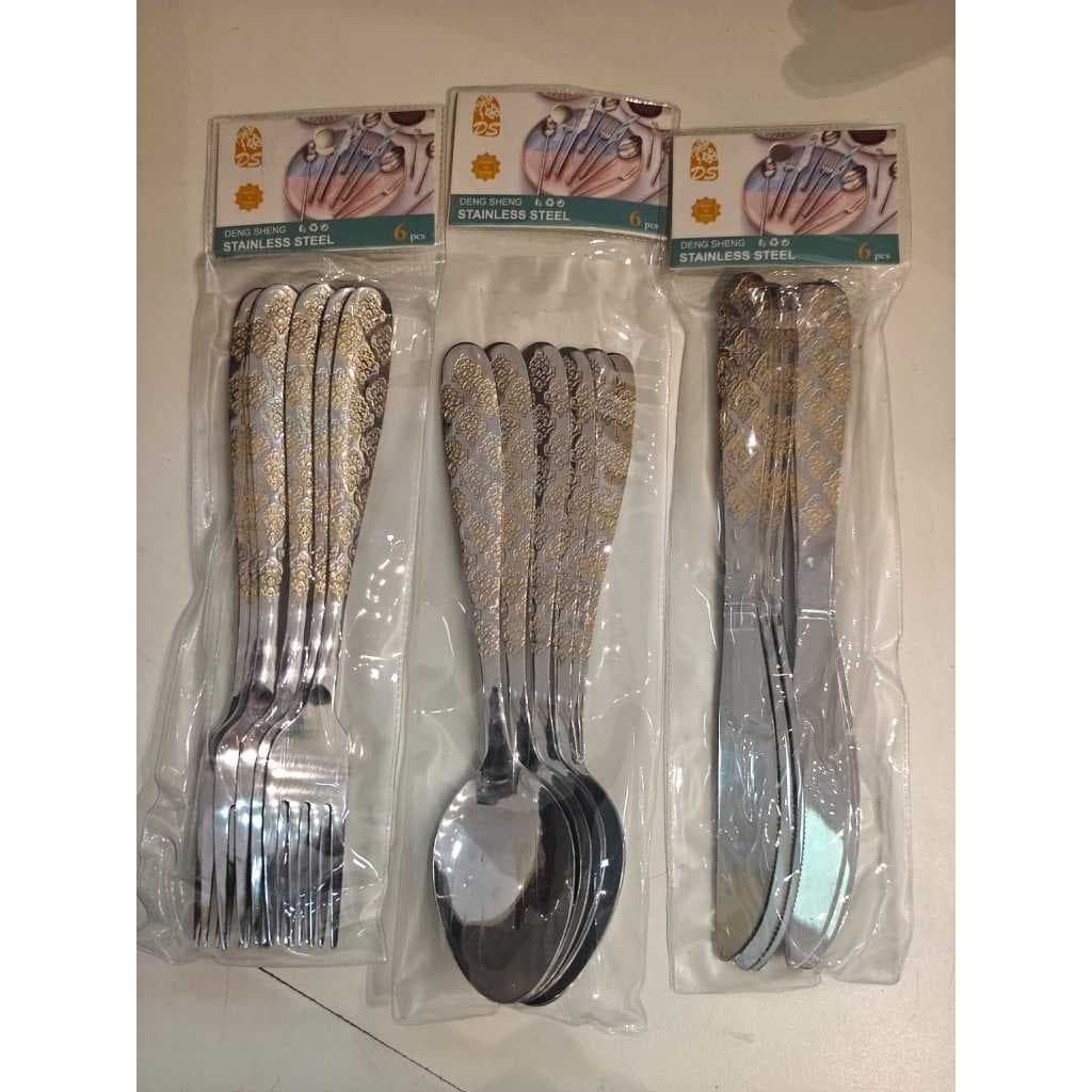 Kit 6 Peças Garfos ,Facas,Colheres Talheres de Pratos Aço Inox ESPESSADA Para Casa,Restaurantes