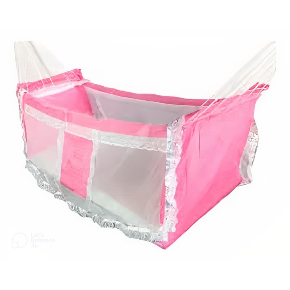 Rede Berço Bebe menina ou menino Com Mosquiteiro Acolchoado Portátil - oferta BORDADA OU LISA