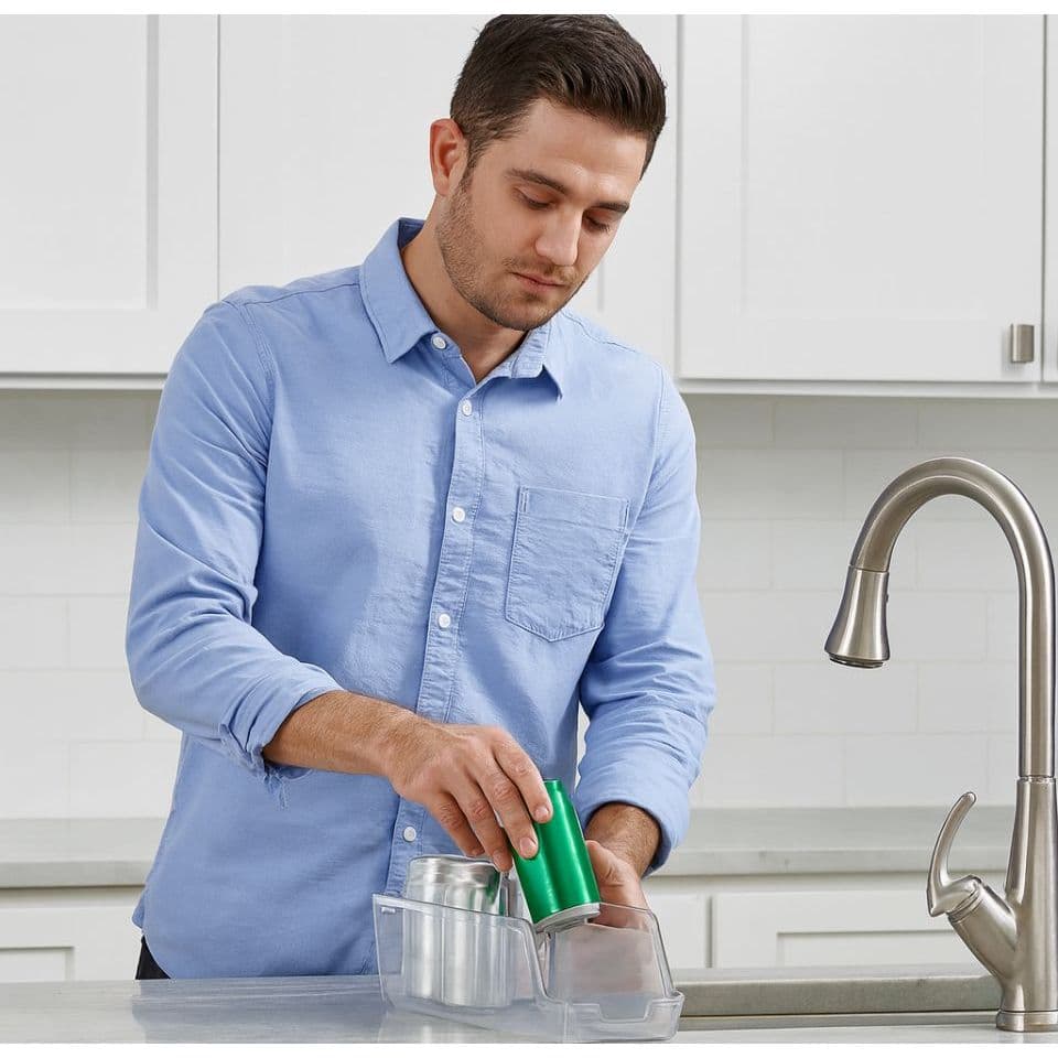 Porta Latas Acrílico Transparente p/ Geladeira 10 a 12 Latas – Organizador Refrigerador