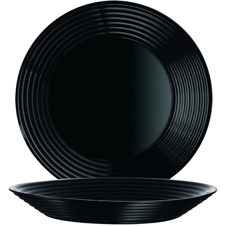 Prato Fundo de Vidro Opalino Harena Black 23cm Lyor (unidade)