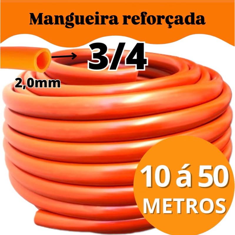 Mangueira Jardim 3/4 Alta Pressão Reforçada Flexível Siliconada PVC Resistente Até 60 Bar